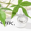 Brass Micro Pave Clear Cubic Zirconia Cuff Rings for Women Men RJEW-Z080-04P-1