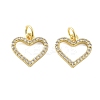 Brass Micro Pave Cubic Zirconia Pendants KK-C092-24F-G-1