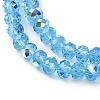Electroplate Transparent Glass Beads Strands EGLA-A046-01B-16-2