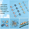 8Pcs 4 Colors Alloy Crystal Glass Rhinestone Lobster Claw Clasps with 40Pcs 4 Colors Iron Open Jump Rings ALRI-PH0001-25-6