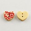 2-Hole Printed Wooden Buttons BUTT-R031-224-2