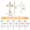 45Pcs 15 Styles Alloy Rhinestone Cabochons MRMJ-HY0001-23-2