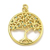 Rack Plating Brass Micro Pave Cubic Zirconia Pendants KK-C074-05G-1