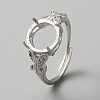 Adjustable Brass Solitaire Ring Settings FIND-WH0120-63D-1