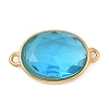 304 Stainless Steel Cubic Zirconia Oval Connector Charms STAS-P380-78G-02-1