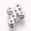 Brass Micro Pave Cubic Zirconia Beads ZIRC-E152-07P-RS-2