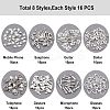 128Pcs 8 Style Tibetan Style Alloy Big Pendants TIBEP-FH0001-16-3