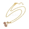 Brass Micro Pave Camellia Cubic Zirconia Fruit Pendant Necklaces for Women NJEW-U042-02B-G-2