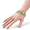 5Pcs 5 Style Natural Green Aventurine & Brass Beaded Stretch Bracelets Set BJEW-JB08870-03-3