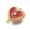 304 Stainless Steel Enamel Heart Connector Charms STAS-Q337-02G-3