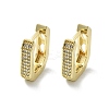 Oval Brass Micro Pave Clear Cubic Zirconia Hoop Earrings LS-EJEW-D311-047G-4