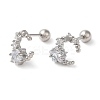 Star Brass Micro Pave Clear Cubic Zirconia Cartilage Earrings EJEW-L289-01P-01-1
