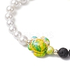 4Pcs 4 Colors Natural Lava Rock & Synthetic Turquoise Beaded Stretch Bracelets BJEW-JB11880-4