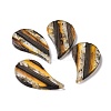 Transparent Resin & Walnut Wood Pendants RESI-N025-044-3