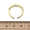 Brass Micro Pave Clear Cubic Zirconia Open Cuff Rings for Women RJEW-F179-05G-3