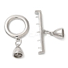 Brass Micro Pave Clear Cubic Zirconia Toggle Clasps KK-N254-77P-1