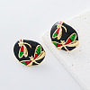 304 Stainless Steel Enamel Stud Earrings for Women FA1255-6-1