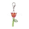 Lily Glass & Acrylic Pendant Decorations HJEW-JM01988-2