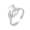304 Stainless Steel Open Cuff Rings for Women RJEW-A079-12C-P-4