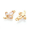 Brass Micro Pave Cubic Zirconia Pendants KK-N263-66G-2