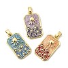 Rectangle with Sun Brass Pendants KK-C134-35G-1
