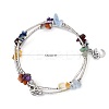 Three Loops Natural Gemstone Beaded Wrap Bracelets BJEW-JB02331-03-6