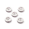 Brass Micro Pave Cubic Zirconia Beads KK-R216-10C-S02-1