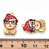 Printed Light Gold Tone Alloy Pendants ENAM-N056-208G-3