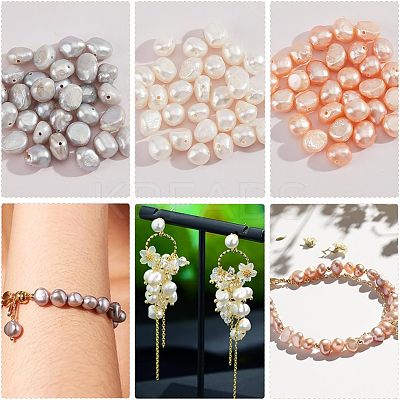 90Pcs 3 Colors Natural Cultured Freshwater Pearl Beads PEAR-NB0001-73-1