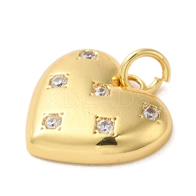 Rack Plating Brass Micro Pave Clear Cubic Zirconia Charms KK-G488-12G-1