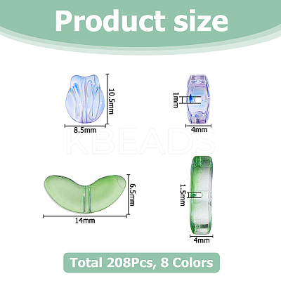 8 Bags 8 Colors Transparent Glass Beads GLAA-HS0001-24-1