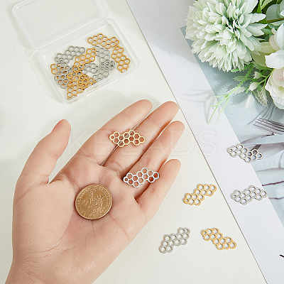 20Pcs 2 Colors 201 Stainless Steel Filigree Joiners STAS-DC0011-46-1