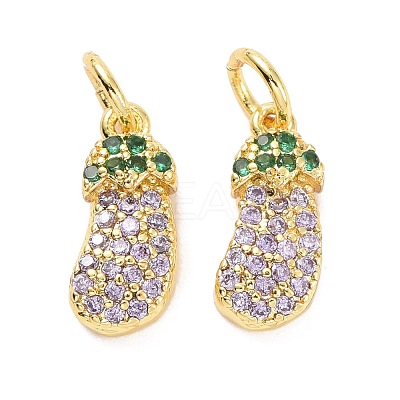 Brass Micro Pave Cubic Zirconia Pendants ZIRC-A023-01LG-1