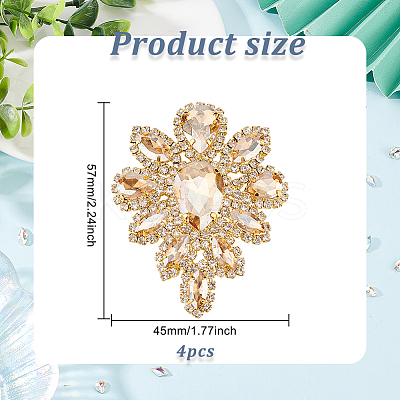 Teardrop Shape Alloy Rhinestone Appliques FIND-FG0002-19A-1
