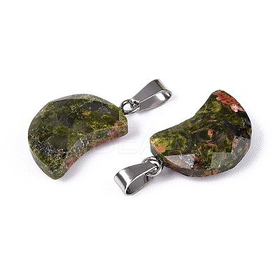 Natural Unakite Pendants G-N349-02D-P-1