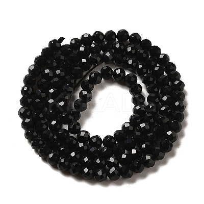 Natural Black Onyx Beads Strands X-G-K020-3mm-30-1
