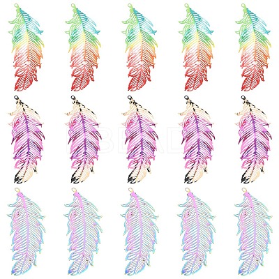 10Pcs Spray Painted 430 Stainless Steel Pendants STAS-YW0002-92A-1