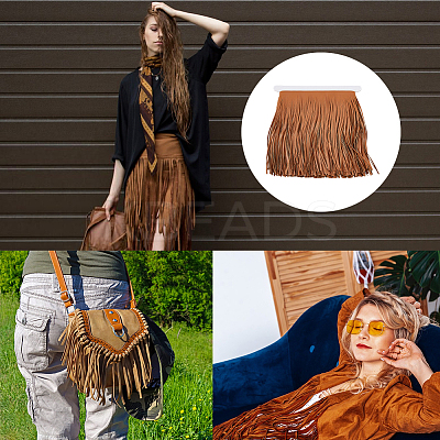 2M PU Imitation Leather Tassel Lace Trims SRIB-FH0001-05-1