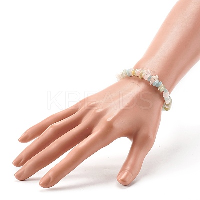 Natural Morganite Chip Beads Stretch Bracelets for Children BJEW-JB06388-10-1