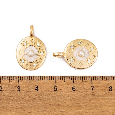 Brass Micro Pave Cubic Zirconia Pendants KK-E108-27G-1