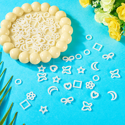 80Pcs 8 Styles Resin Imitation Pearl Cabochons RESI-TA0003-88-1