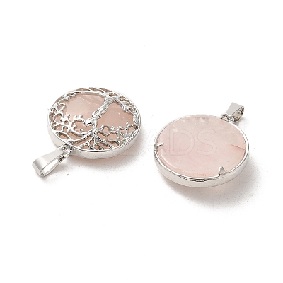 Natural Rose Quartz Pendants FIND-PW0025-04N-1