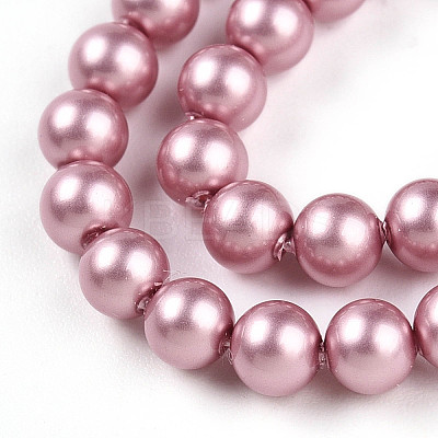 Baking Paint Pearlized Glass Pearl Bead Strands HY-N002-4mm-C01-1