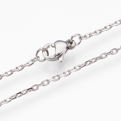 Non-Tarnish 304 Stainless Steel Cable Chain Necklaces NJEW-G313-19P-1