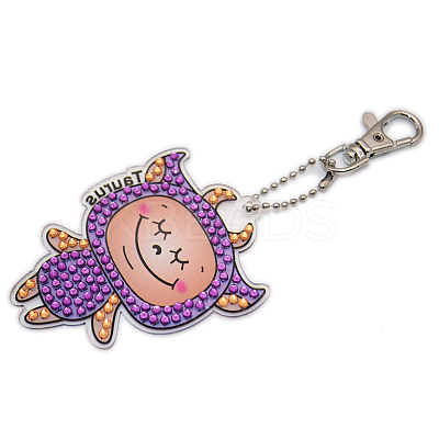 DIY Constellations Pattern Cartoon Keychain Diamond Painting Kits ZODI-PW0001-107B-1