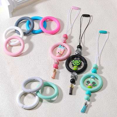 9Pcs Ring Food Grade Eco-Friendly Silicone Focal Beads JX895G-1