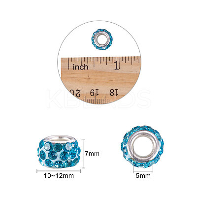 Polymer Clay Rhinestone European Beads CPDL-NB0001-05-1