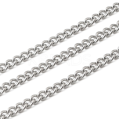 Tarnish Resistant 304 Stainless Steel Curb Chains STAS-M032-4mm-51P-1