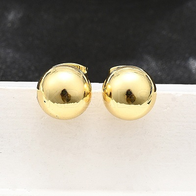 Rack Plating Brass Round Ball Stud Earrings for Women EJEW-F294-08F-G-1