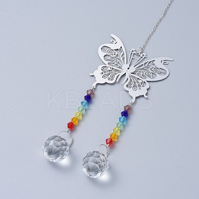 Crystals Chandelier Suncatchers Prisms Chakra Hanging Pendant AJEW-I040-10P-1
